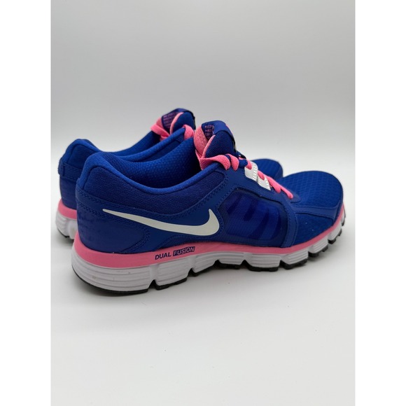 GENTLY USED NIKE DUAL FUSION Blue Pink White Running Shoes Women's Size 8 - Picture 2 of 6
